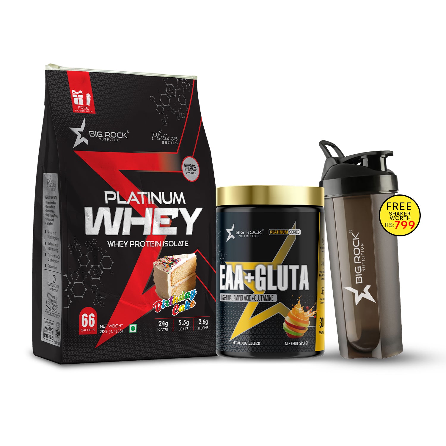 #Platinum Whey_Birthday Cake_EAA+ Gluta Flavor_Mixed Fruit Splash