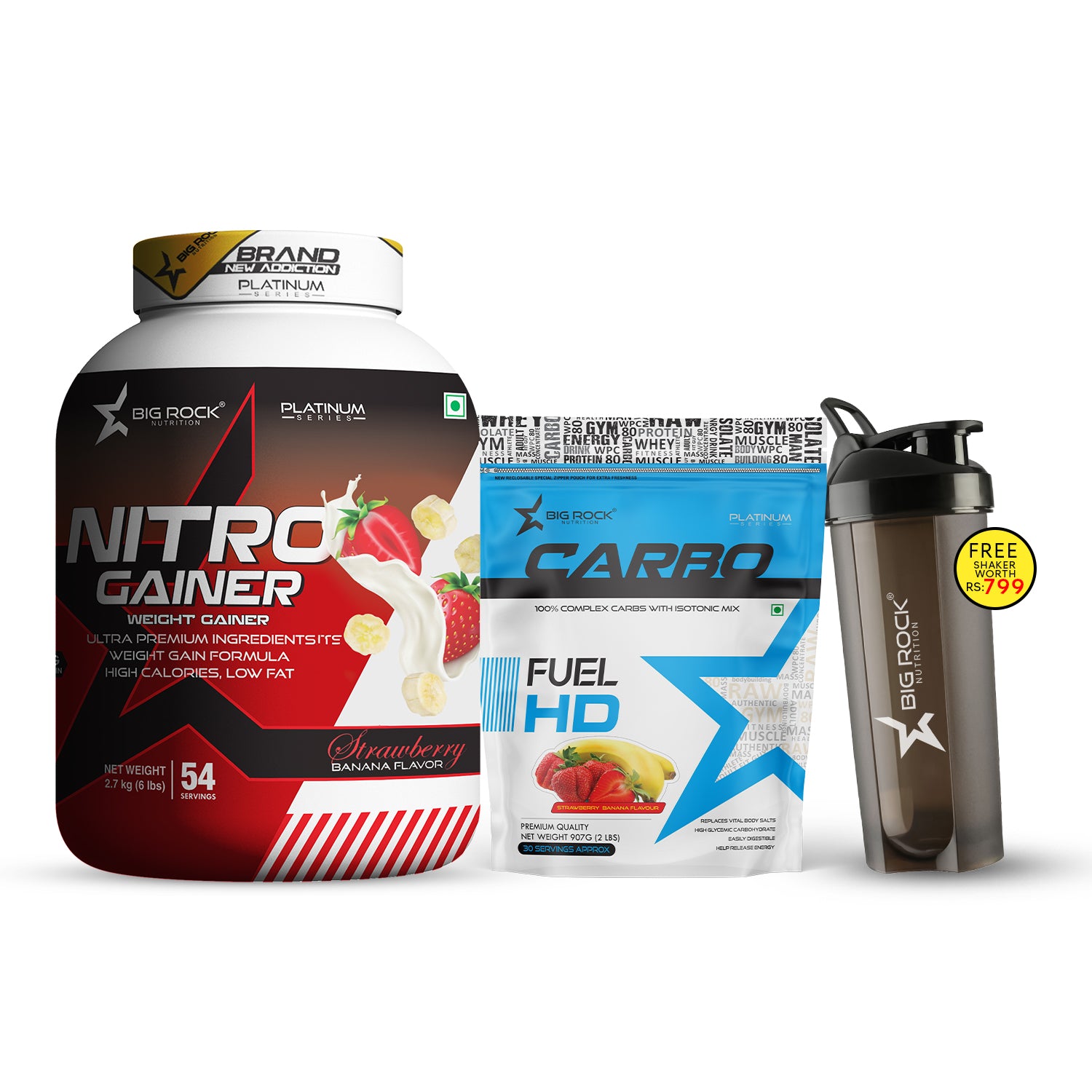 #Nitro Gainer Flavor_Strawberry Banana_Carbo Fuel HD Flavor_Strawberry-Banana