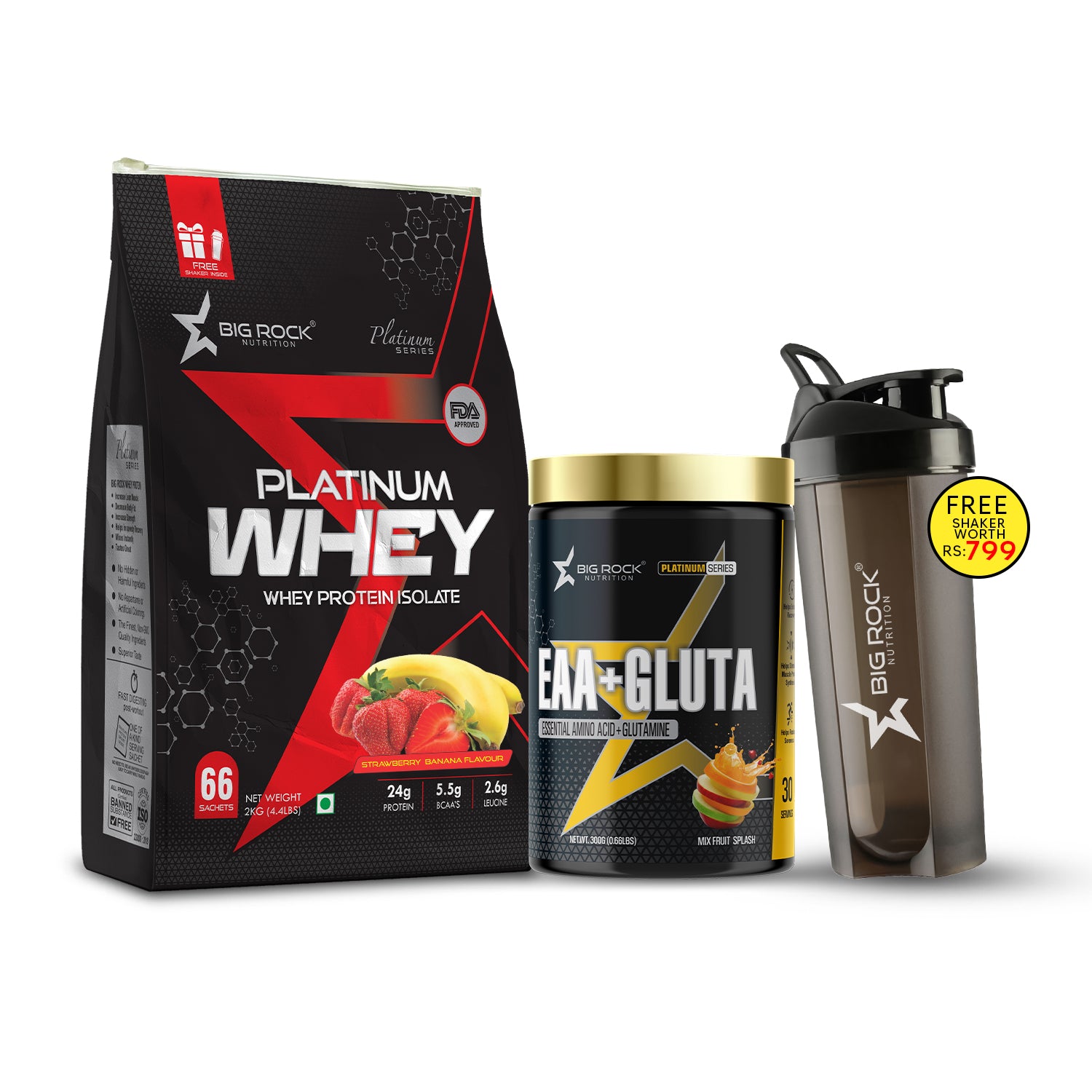 #Platinum Whey_Strawberry Banana_EAA+ Gluta Flavor_Mixed Fruit Splash