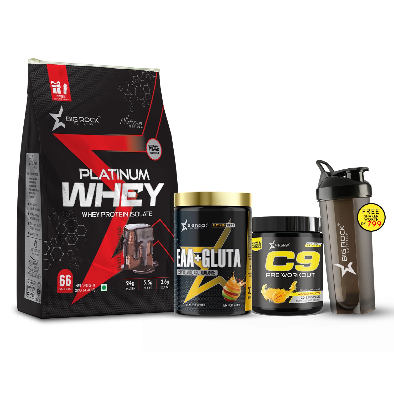 #Platinum Whey_Chocolate_EAA+ Gluta_Mixed Fruit Splash_C9 Pre Workout Flavor_Mango Mojito