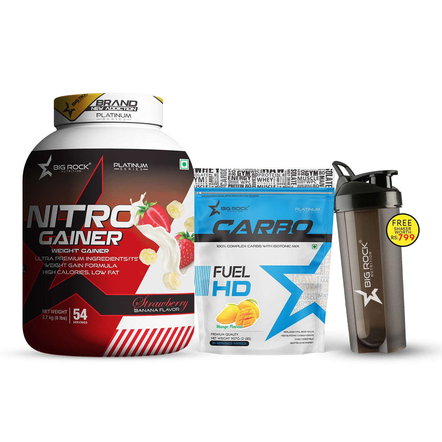 #Nitro Gainer Flavor_Strawberry Banana_Carbo Fuel HD Flavor_Mango