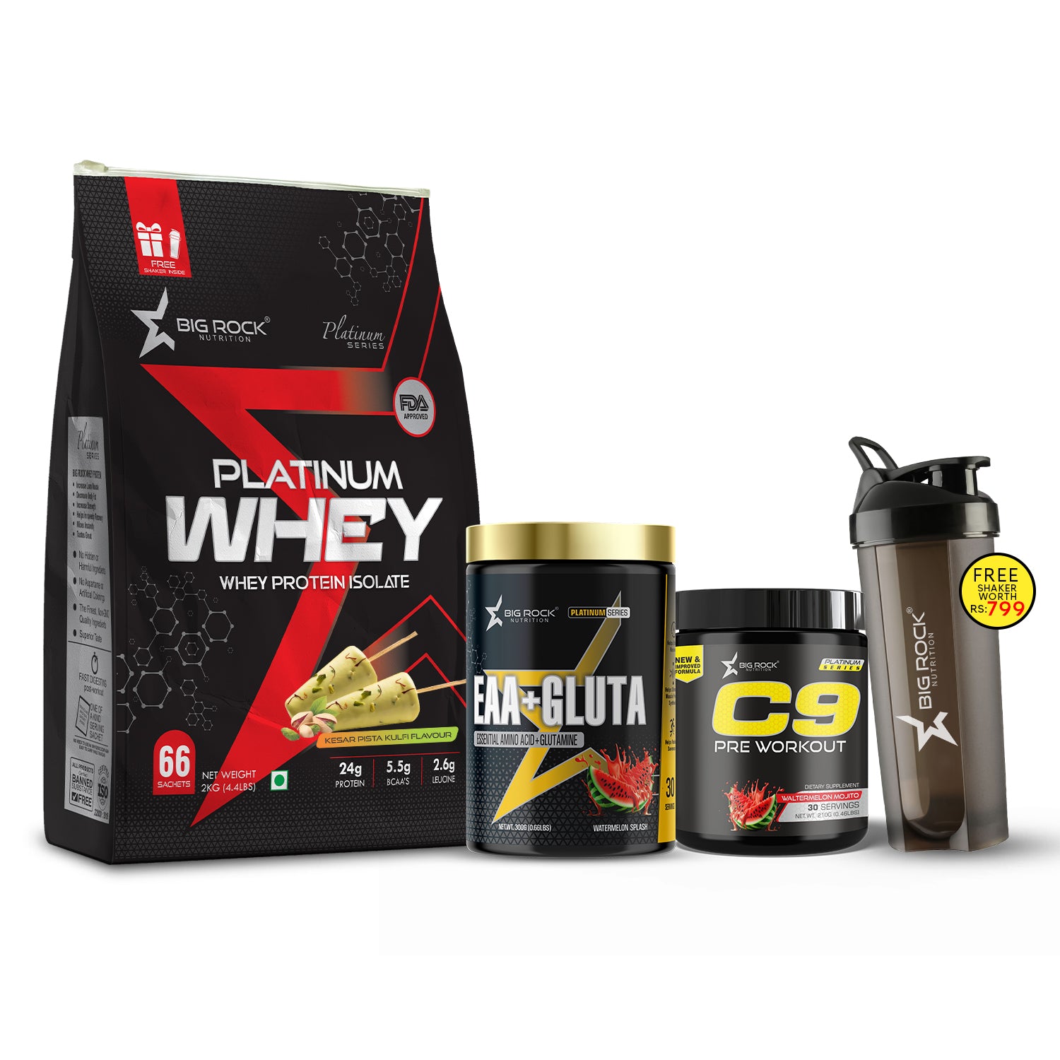 #Platinum Whey_Kesar Pista Kulfi_EAA+ Gluta_Watermelon Splash_C9 Pre Workout Flavor_Watermelon Mojito