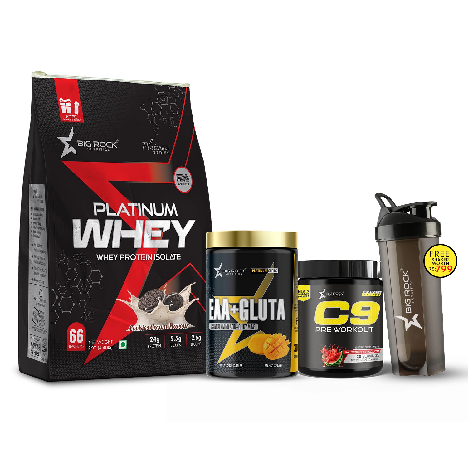 #Platinum Whey_Cookie Cream_EAA+ Gluta_Mango Splash_C9 Pre Workout Flavor_Watermelon Mojito