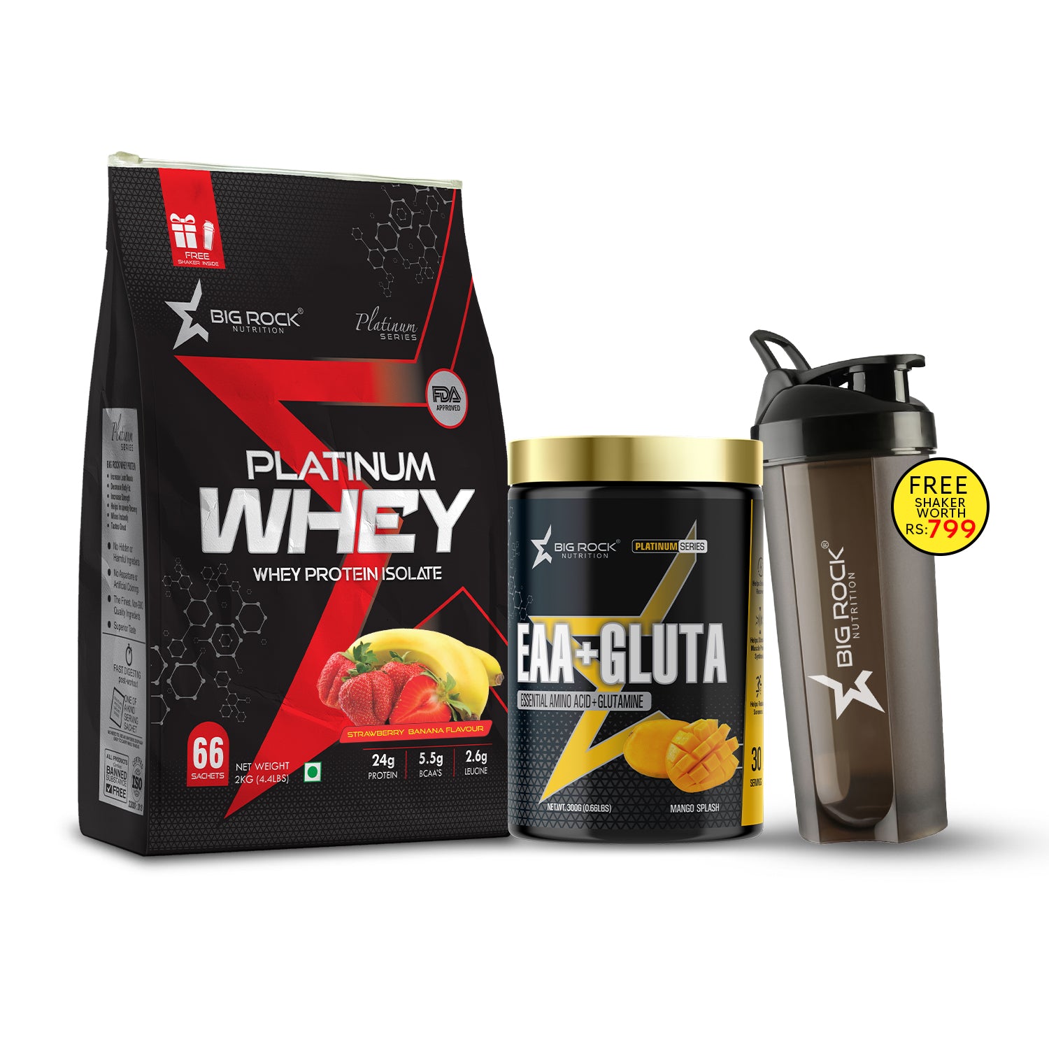 #Platinum Whey_Strawberry Banana_EAA+ Gluta Flavor_Mango Splash