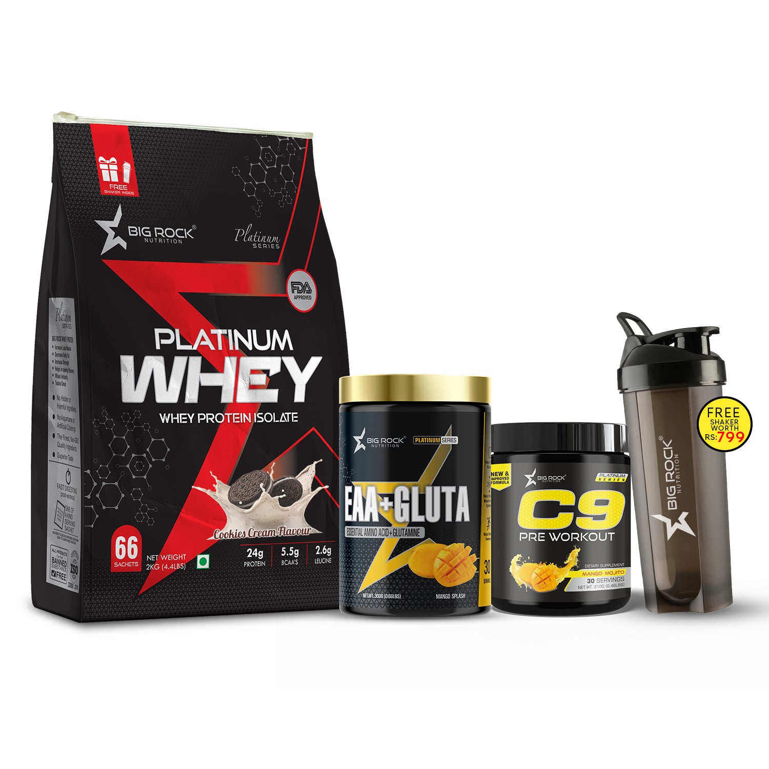 #Platinum Whey_Cookie Cream_EAA+ Gluta_Mango Splash_C9 Pre Workout Flavor_Mango Mojito