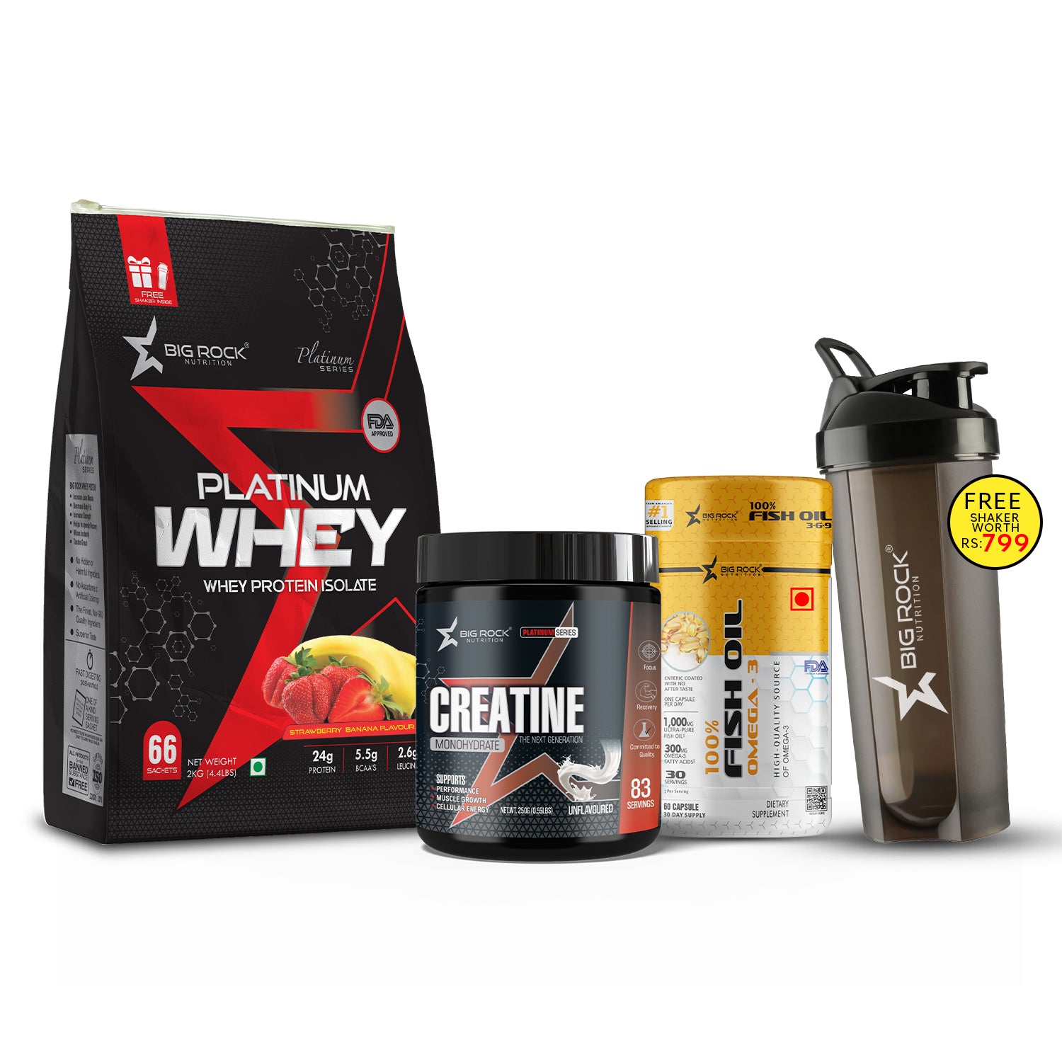 #Platinum Whey_Strawberry Banana_Creatine Flavor_Unflavoured