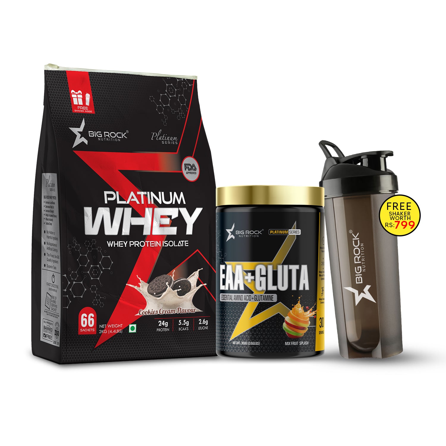 #Platinum Whey_Cookies Cream_EAA+ Gluta Flavor_Mixed Fruit Splash