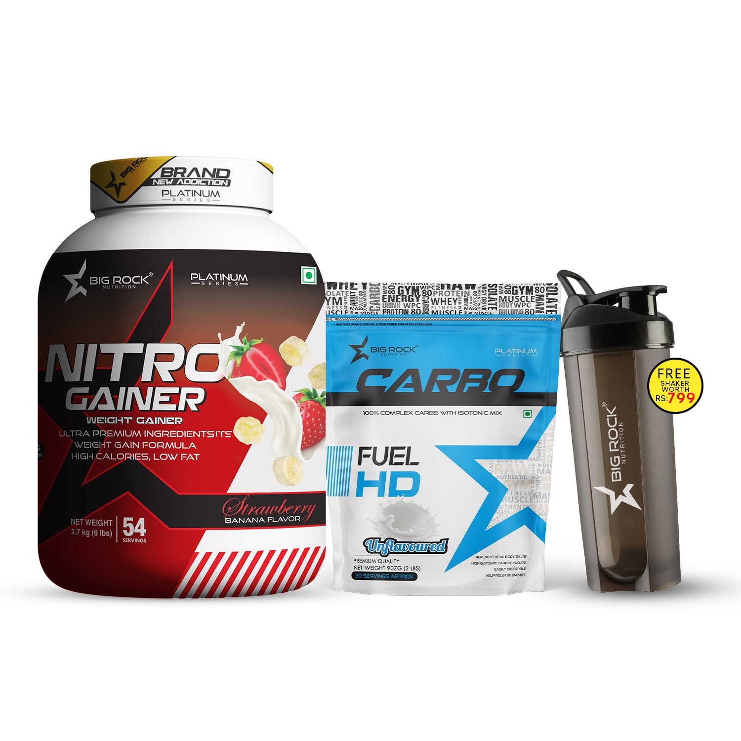 #Nitro Gainer Flavor_Strawberry Banana_Carbo Fuel HD Flavor_Unflavoured
