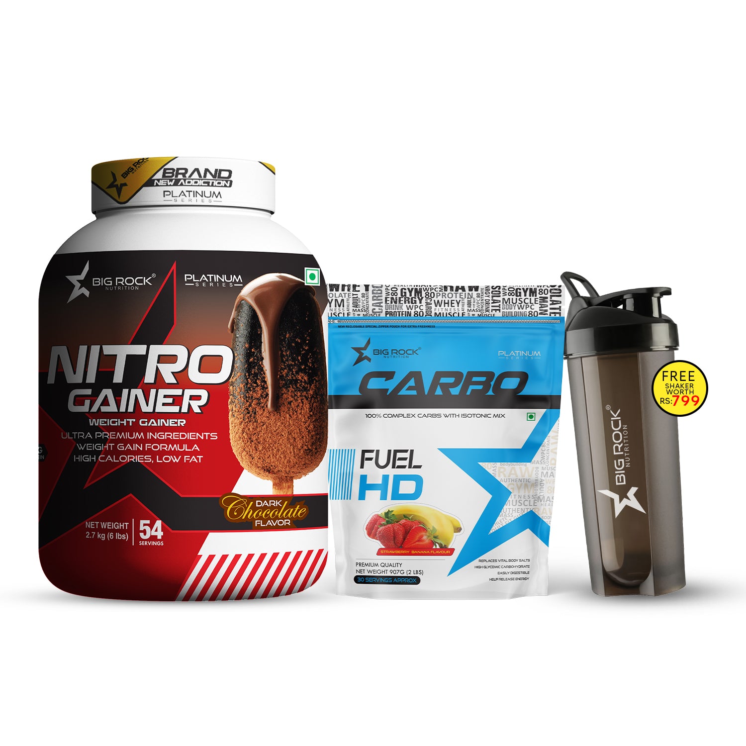 #Nitro Gainer Flavor_Dark Chocolate_Carbo Fuel HD Flavor_Strawberry-Banana