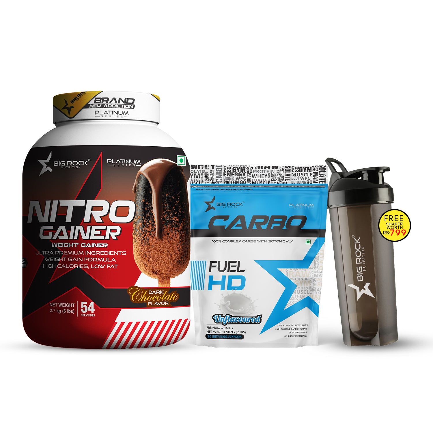 #Nitro Gainer Flavor_Dark Chocolate_Carbo Fuel HD Flavor_Unflavoured