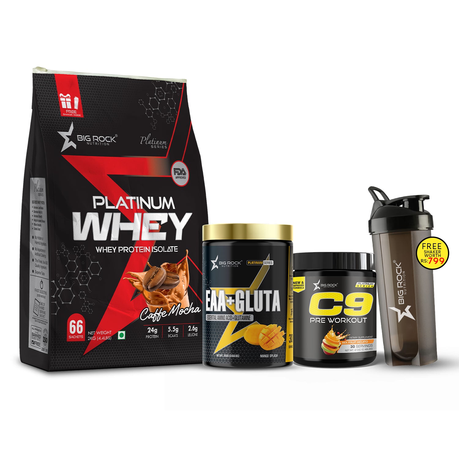 #Platinum Whey_Cafe Mocha_EAA+ Gluta_Mango Splash_C9 Pre Workout Flavor_Mix Fruit Mojito