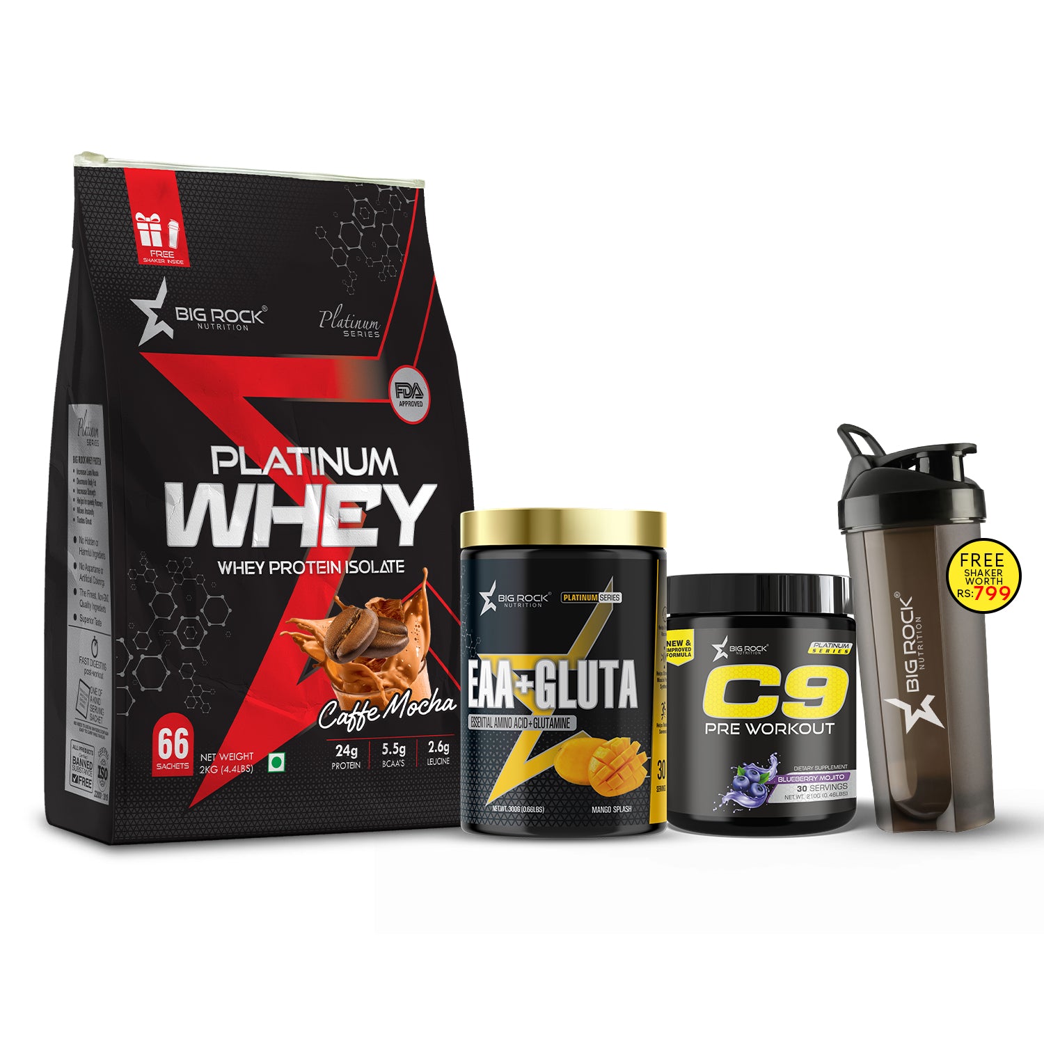 #Platinum Whey_Cafe Mocha_EAA+ Gluta_Mango Splash_C9 Pre Workout Flavor_Blueberry Mojito