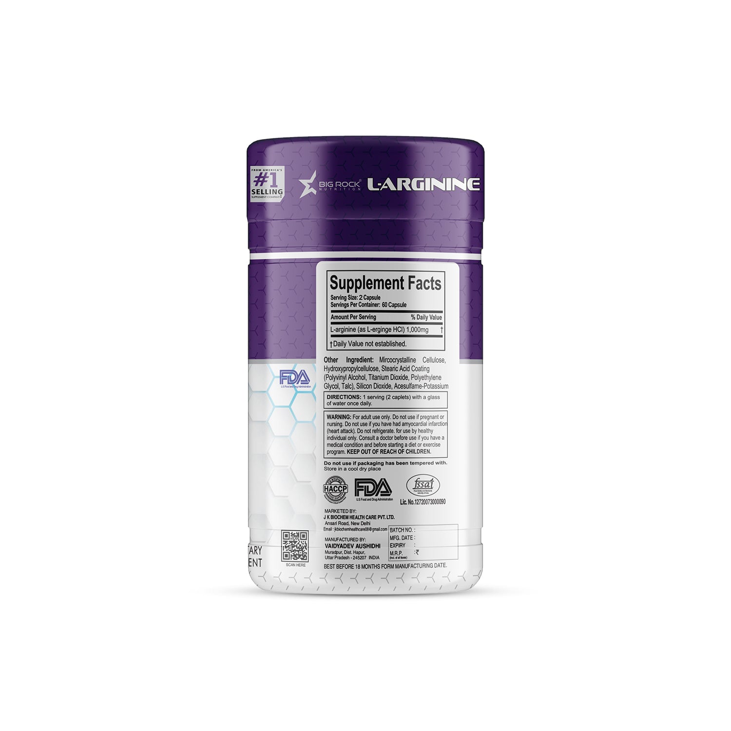 Bigrock Nutrition 100% L-Arginine